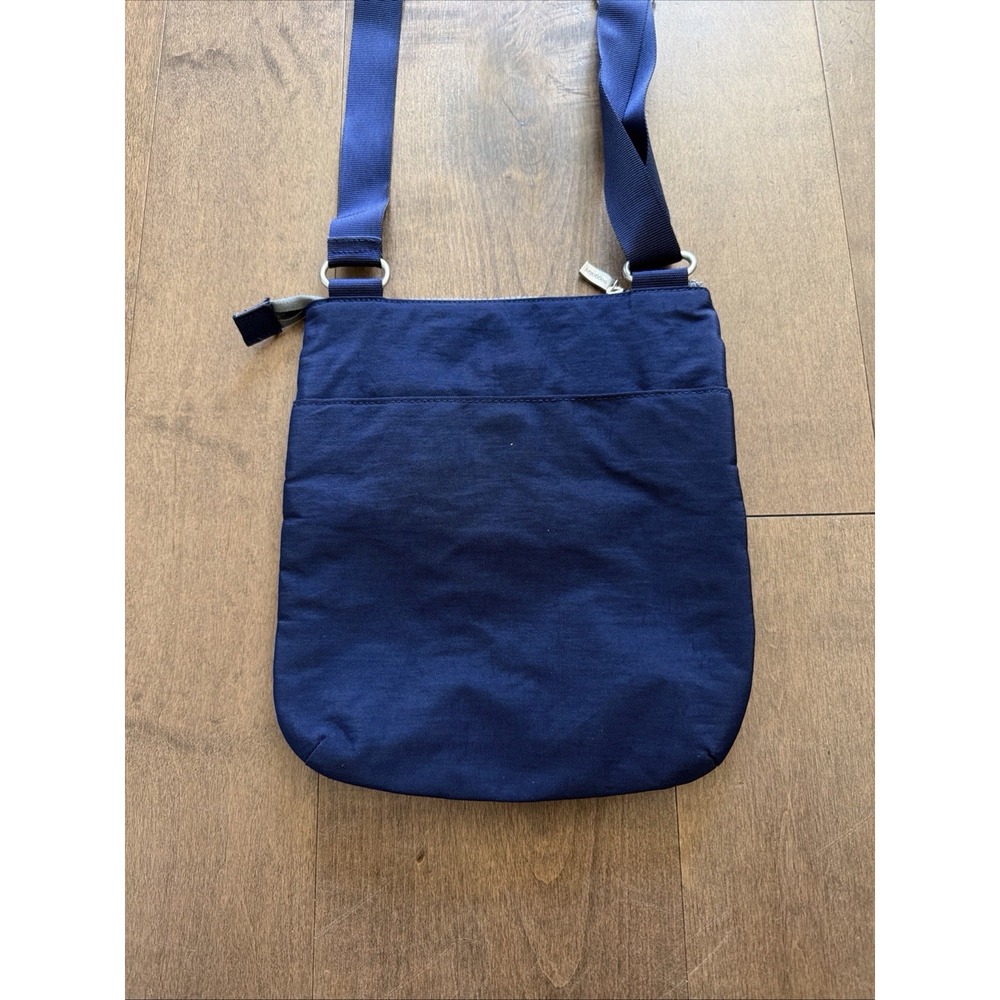 Baggallini Blue Nylon Small Crossbody 3 Zip Organizer 10x10 Used - Picture 5 of 6